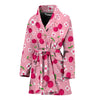 Cherry Floral Pattern Print Women Long Robe-grizzshop