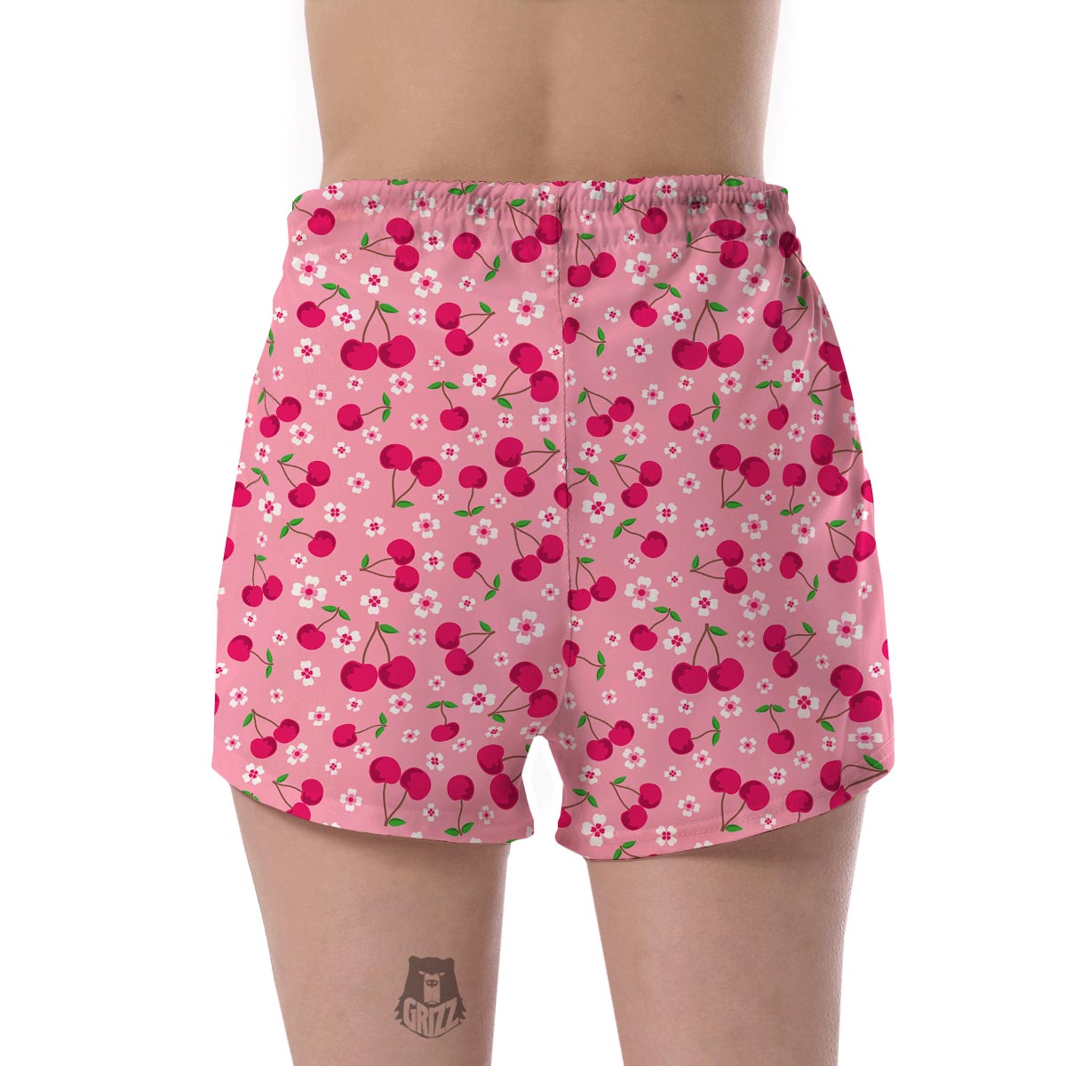 Cherry Floral Pattern Print Women's Shorts-grizzshop