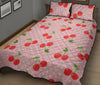 Cherry Heart Dot Pattern Print Bed Set Quilt-grizzshop