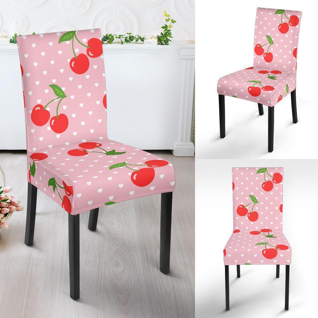 Cherry Heart Dot Pattern Print Chair Cover-grizzshop