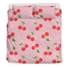 Cherry Heart Dot Pattern Print Duvet Cover Bedding Set-grizzshop