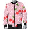 Cherry Heart Dot Pattern Print Men's Bomber Jacket-grizzshop