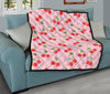 Cherry Heart Dot Pattern Print Quilt-grizzshop