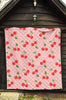 Cherry Heart Dot Pattern Print Quilt-grizzshop