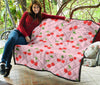 Cherry Heart Dot Pattern Print Quilt-grizzshop