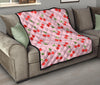 Cherry Heart Dot Pattern Print Quilt-grizzshop