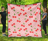 Cherry Heart Dot Pattern Print Quilt-grizzshop