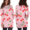 Cherry Heart Dot Pattern Print Women Hoodie Dress-grizzshop