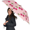 Cherry Pattern Print Automatic Foldable Umbrella-grizzshop