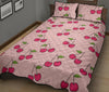 Cherry Pattern Print Bed Set Quilt-grizzshop