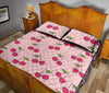 Cherry Pattern Print Bed Set Quilt-grizzshop