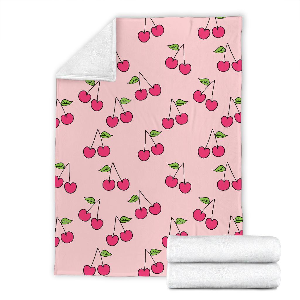 Cherry Pattern Print Blanket-grizzshop