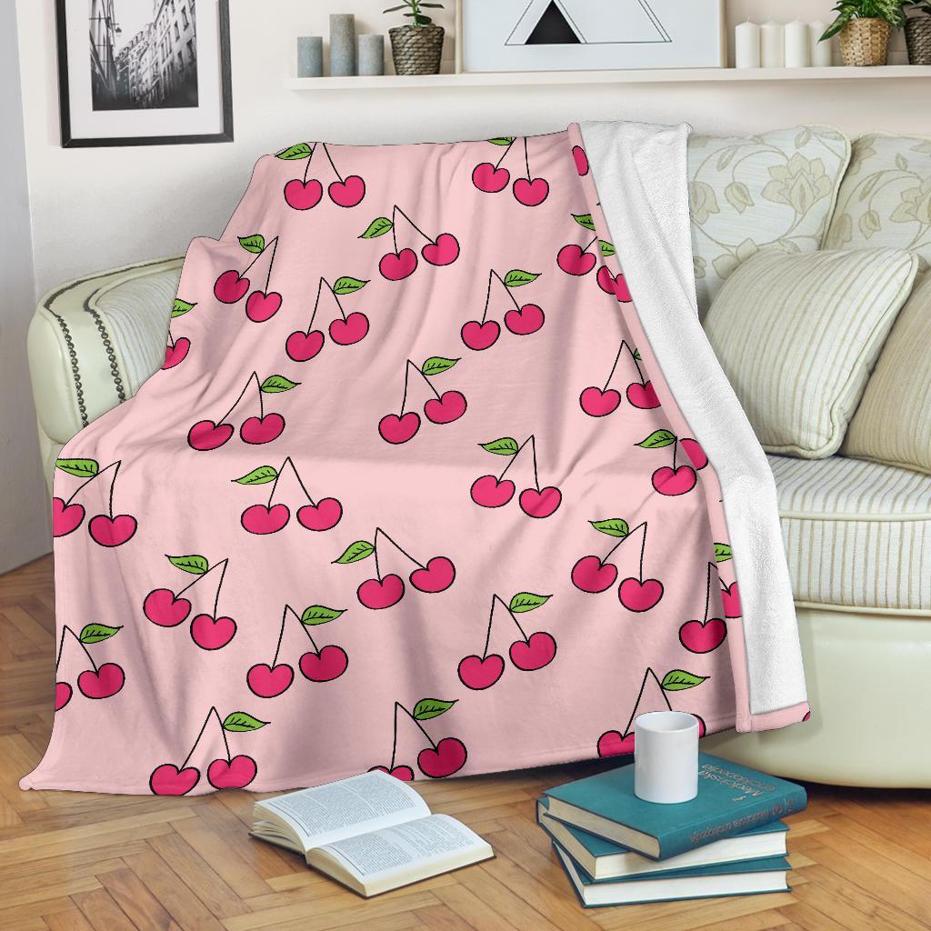 Cherry Pattern Print Blanket-grizzshop