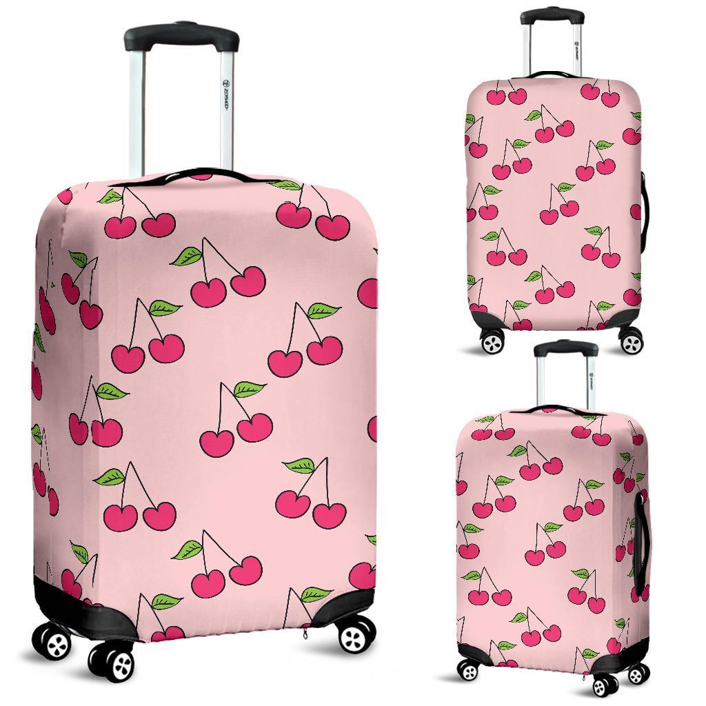 Cherry Pattern Print Luggage Cover Protector-grizzshop