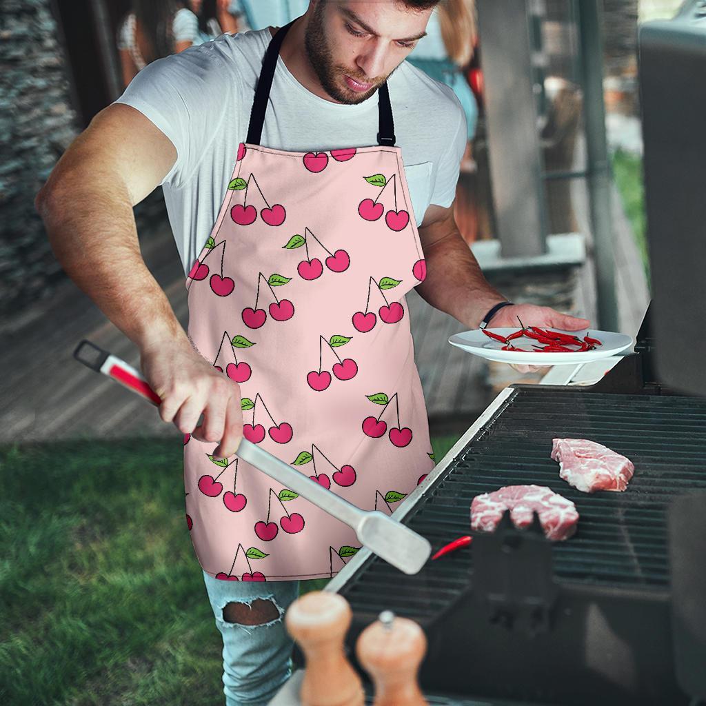 Cherry Pattern Print Men's Apron-grizzshop