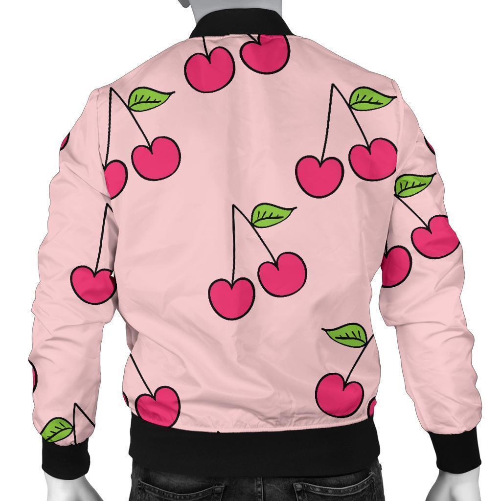 Cherry Pattern Print Men's Bomber Jacket-grizzshop