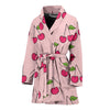 Cherry Pattern Print Women Long Robe-grizzshop