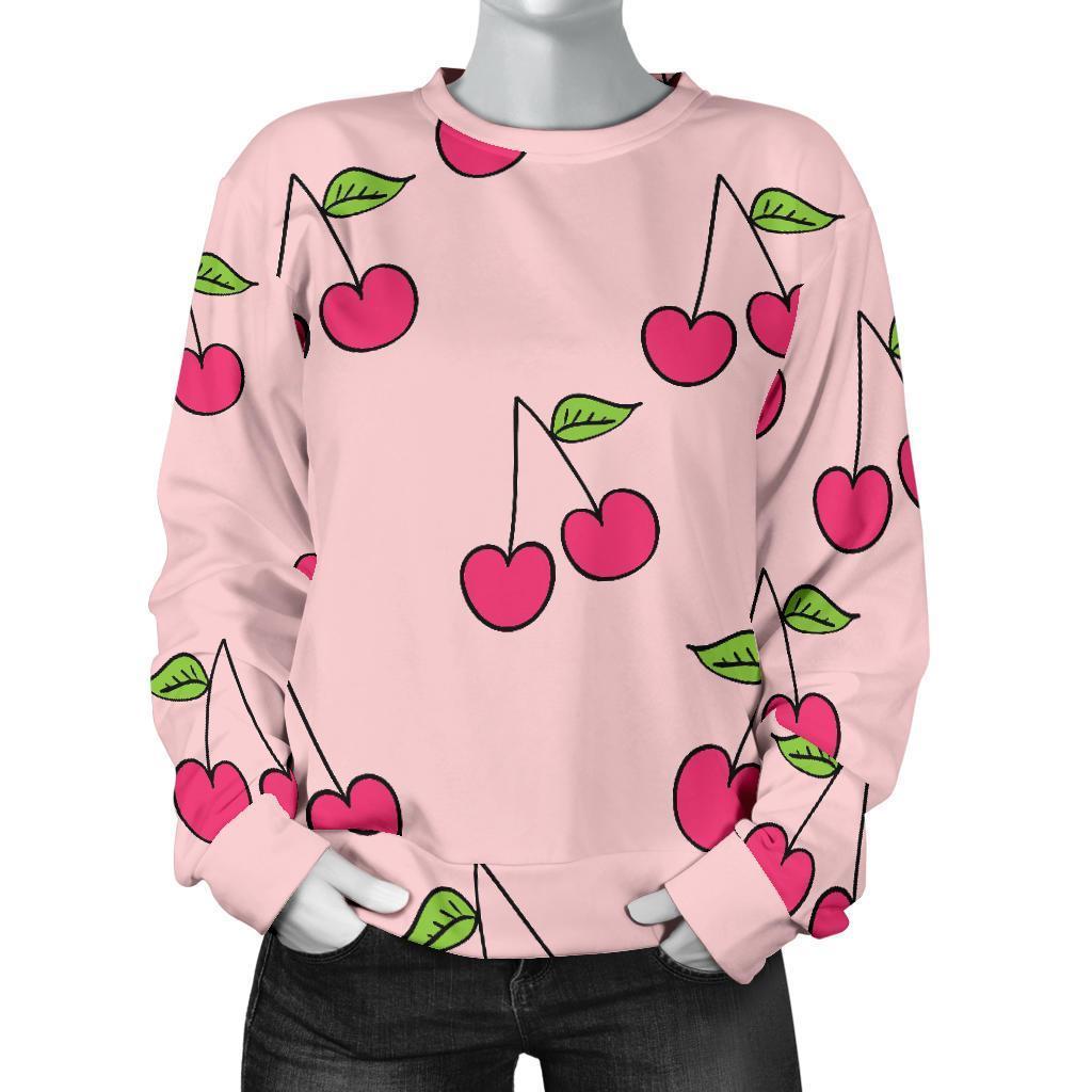 Cherry Pattern Print Women's Sweatshirt-grizzshop