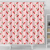 Cherry Pink Pattern Print Bathroom Shower Curtain-grizzshop