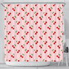 Cherry Pink Pattern Print Bathroom Shower Curtain-grizzshop