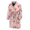 Cherry Pink Pattern Print Men Long Robe-grizzshop