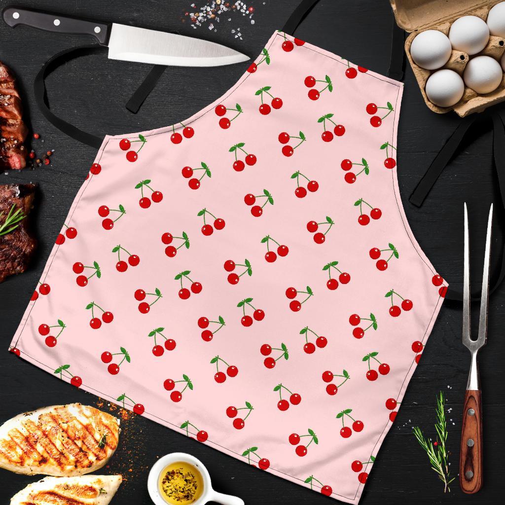 Cherry Pink Pattern Print Men's Apron-grizzshop