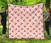 Cherry Pink Pattern Print Quilt-grizzshop