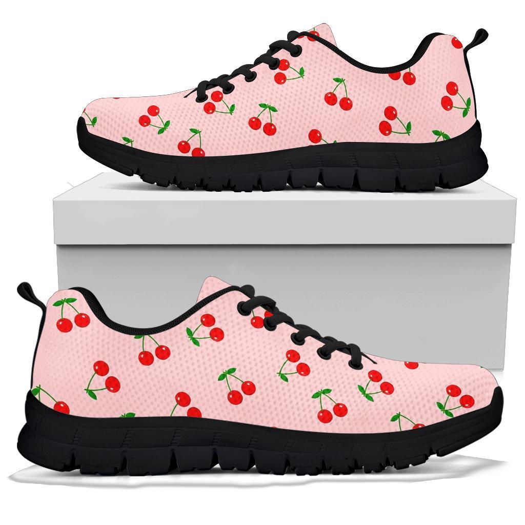 Cherry Pink Pattern Print Sneaker Shoes For Men Women-grizzshop