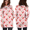 Cherry Pink Pattern Print Women Hoodie Dress-grizzshop