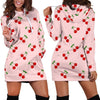 Cherry Pink Pattern Print Women Hoodie Dress-grizzshop