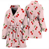 Cherry Pink Pattern Print Women Long Robe-grizzshop