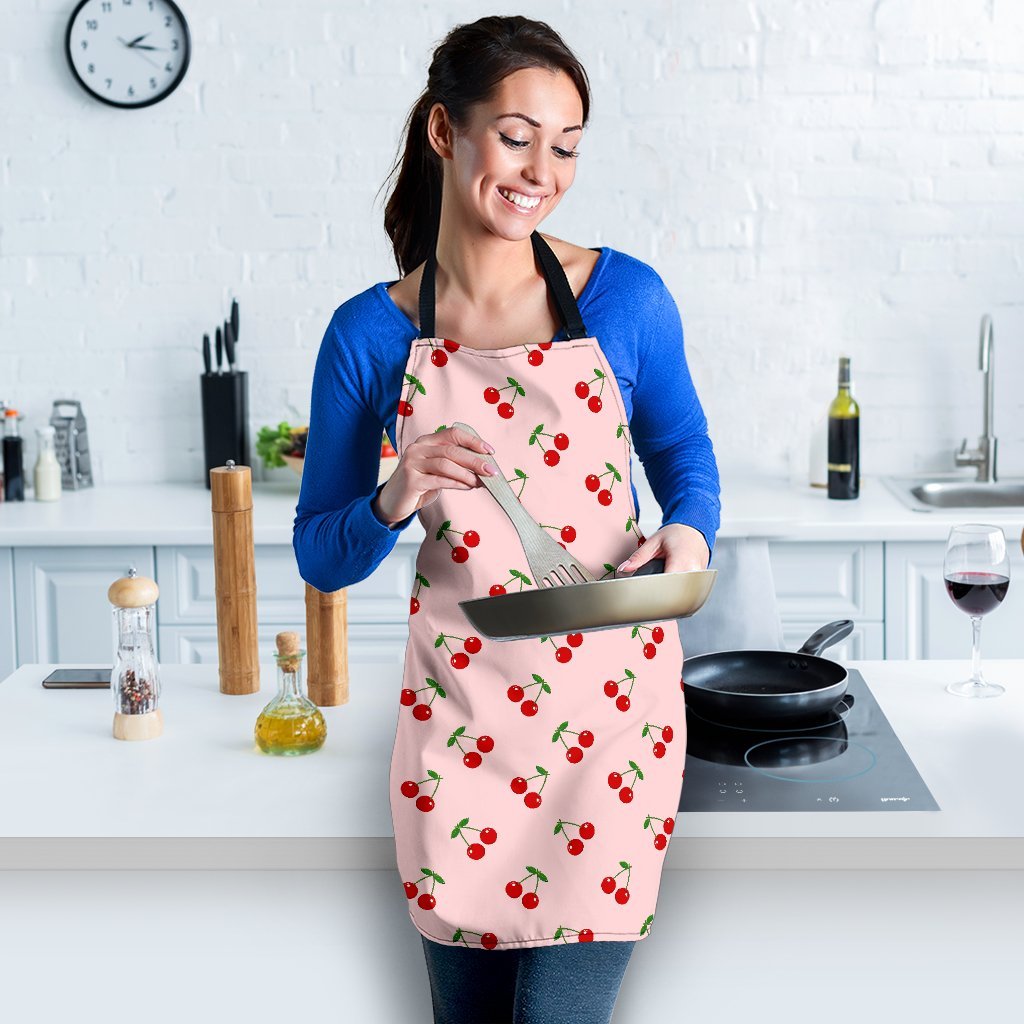 Cherry Pink Pattern Print Women's Apron-grizzshop