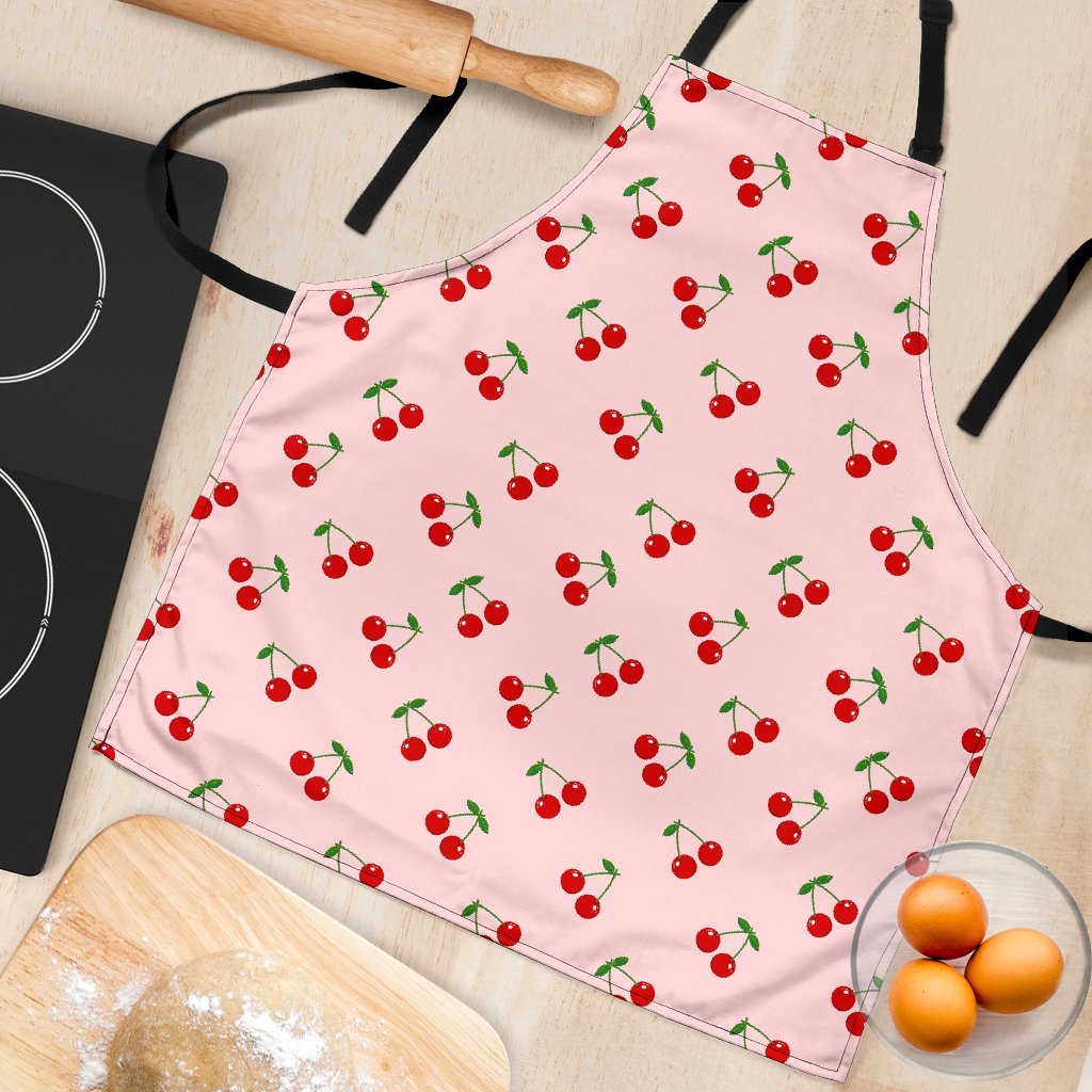 Cherry Pink Pattern Print Women's Apron-grizzshop