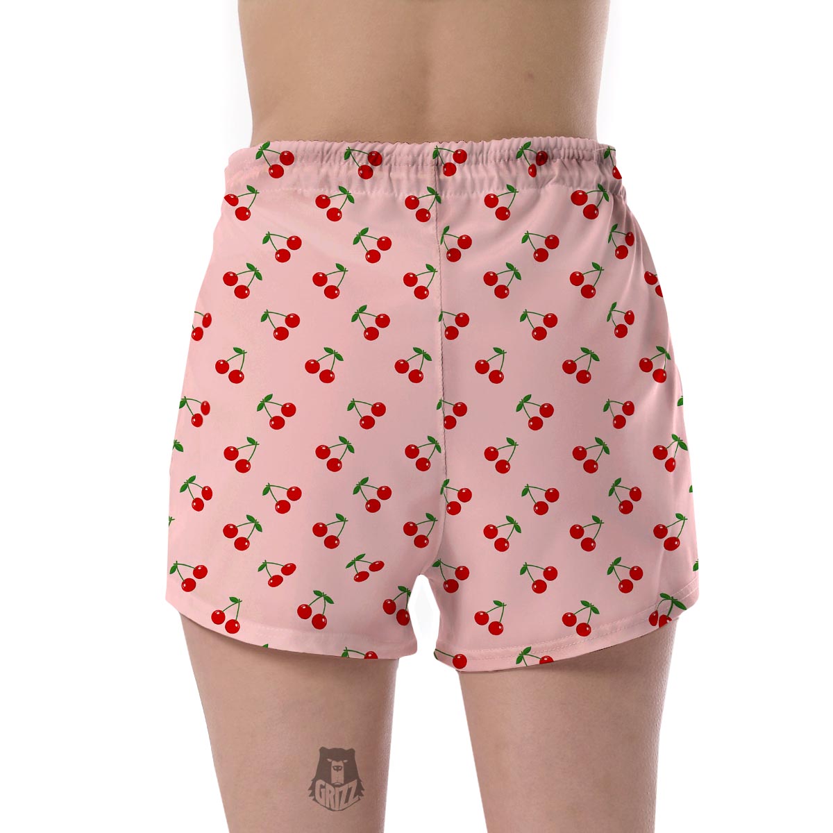 Cherry Pink Pattern Print Women's Shorts-grizzshop