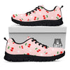 Cherry Pink Print Pattern Black Sneaker-grizzshop