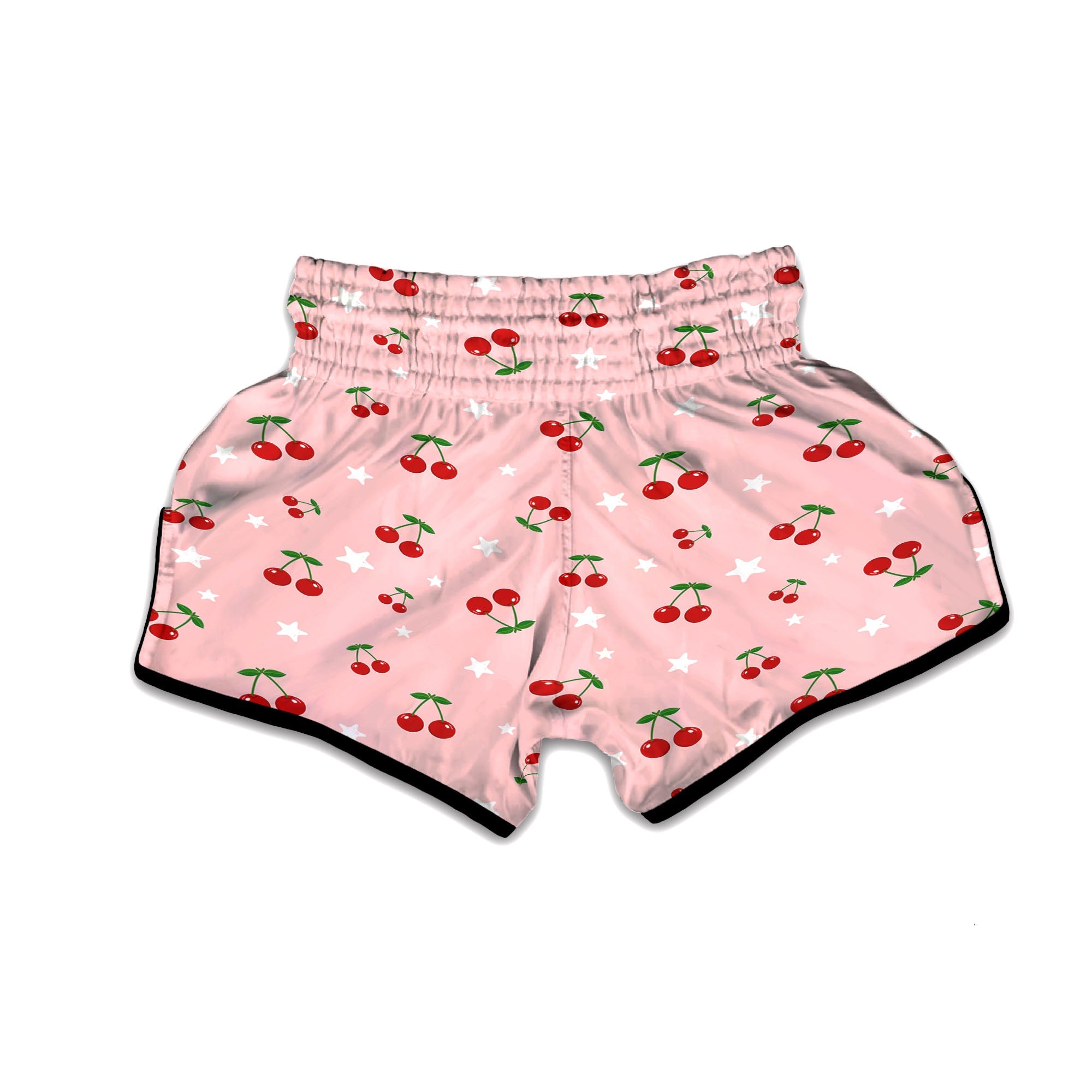 Cherry Pink Print Pattern Muay Thai Boxing Shorts-grizzshop