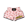 Cherry Pink Print Pattern Muay Thai Boxing Shorts-grizzshop