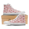 Cherry Pink Print Pattern White High Top Shoes-grizzshop