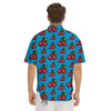 Cherry Pixel Print Pattern Men's Short Sleeve Shirts-grizzshop