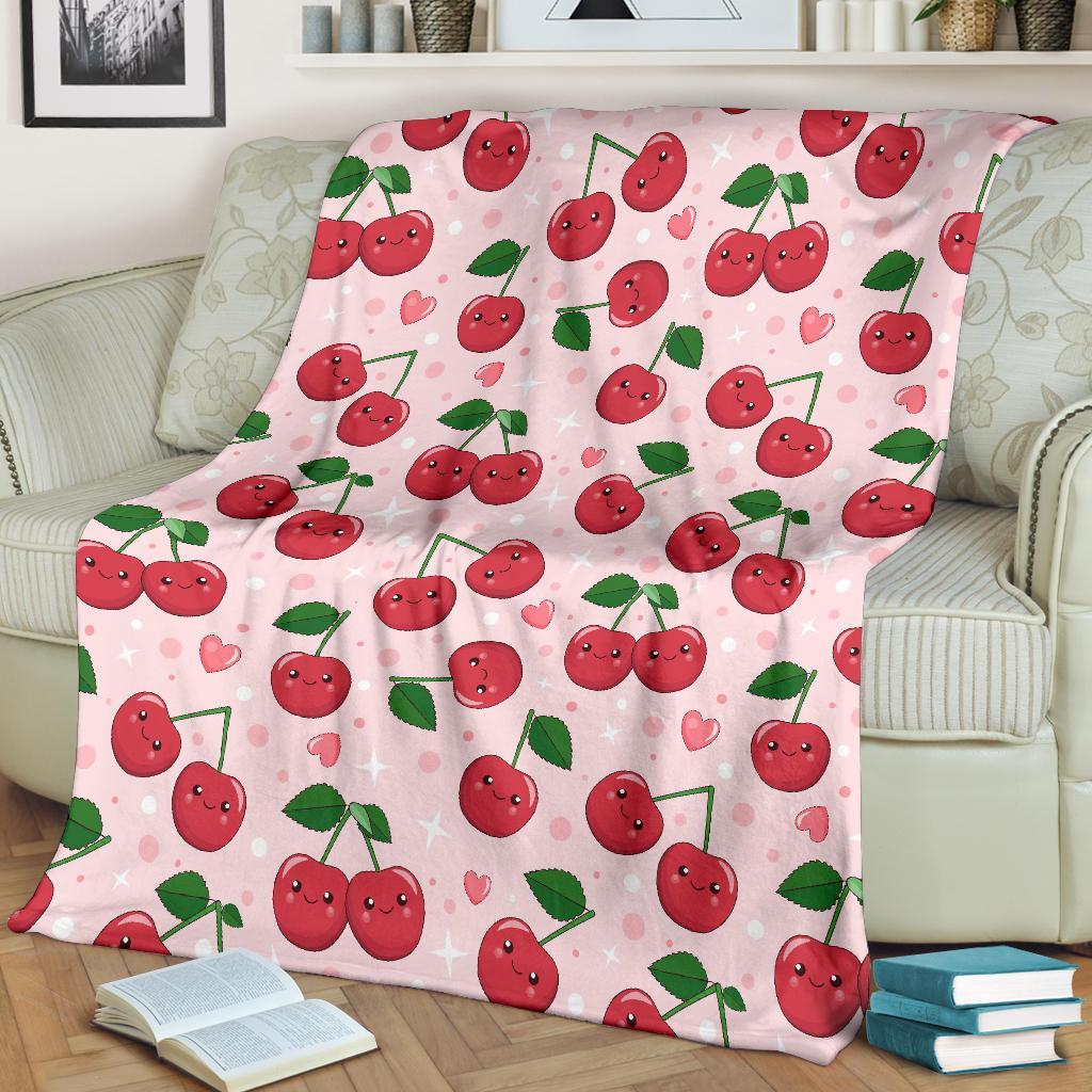 Cherry Print Pattern Blanket-grizzshop