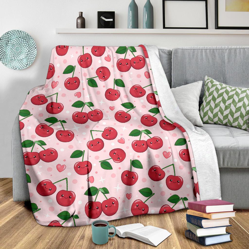 Cherry Print Pattern Blanket-grizzshop