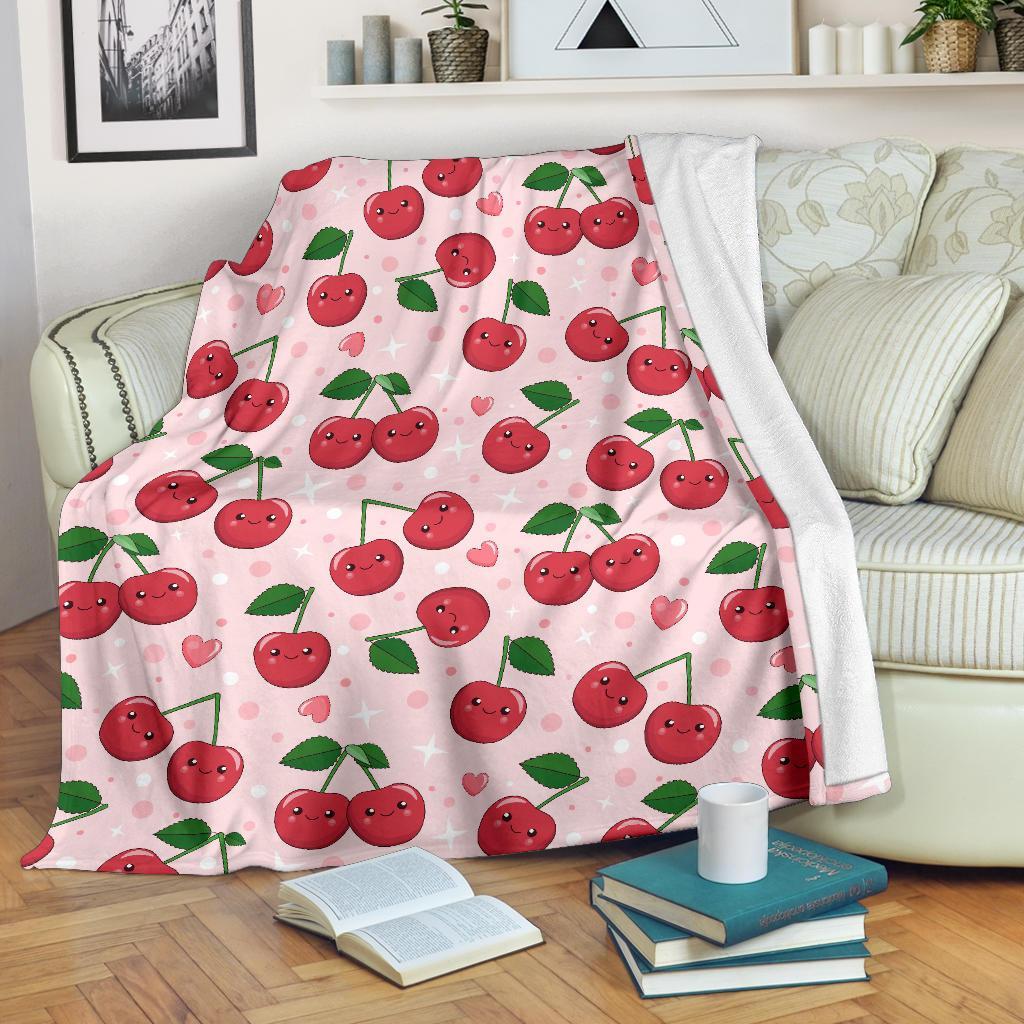 Cherry Print Pattern Blanket-grizzshop