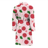 Cherry Print Pattern Men Long Robe-grizzshop