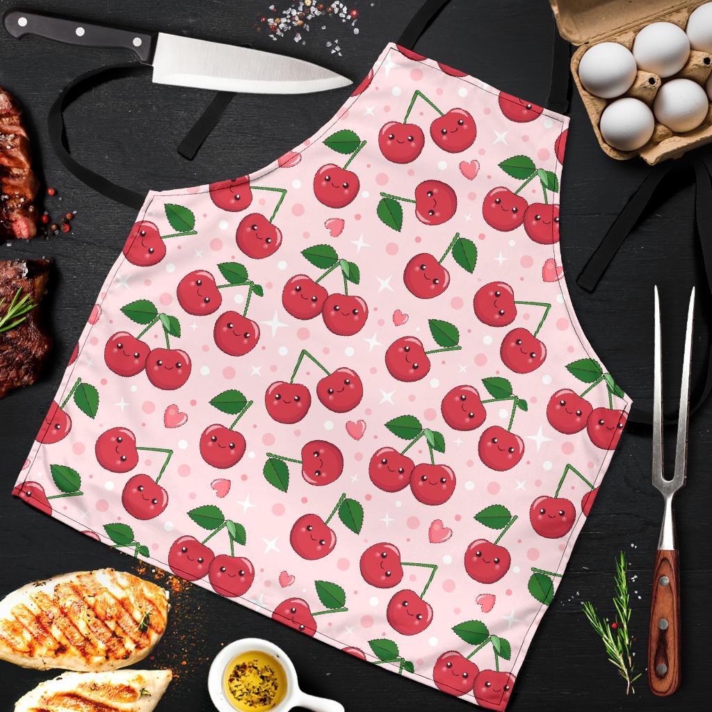 Cherry Print Pattern Men's Apron-grizzshop