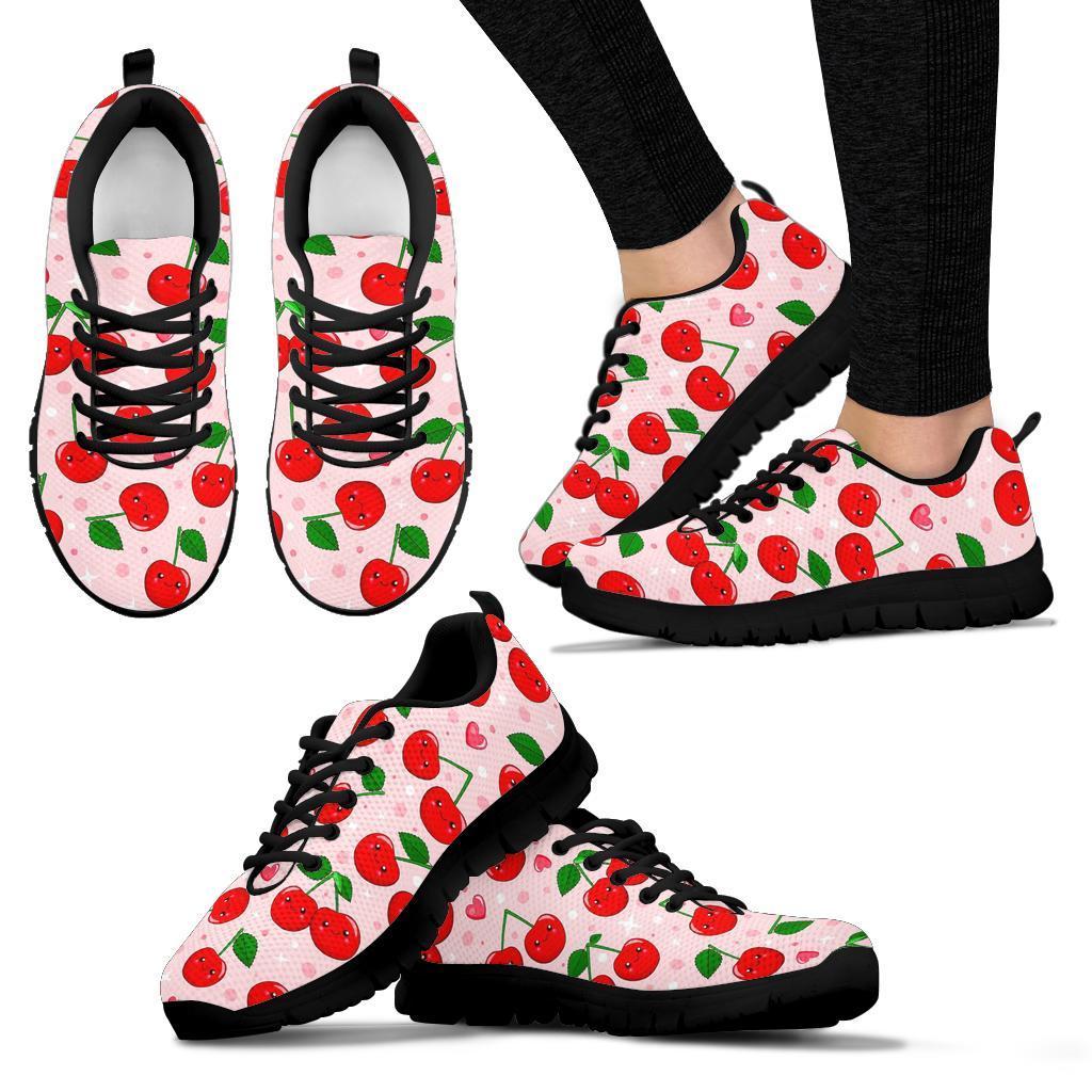 Cherry Print Pattern Sneaker Shoes For Men Women-grizzshop