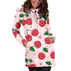 Cherry Print Pattern Women Hoodie Dress-grizzshop