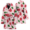 Cherry Print Pattern Women Long Robe-grizzshop