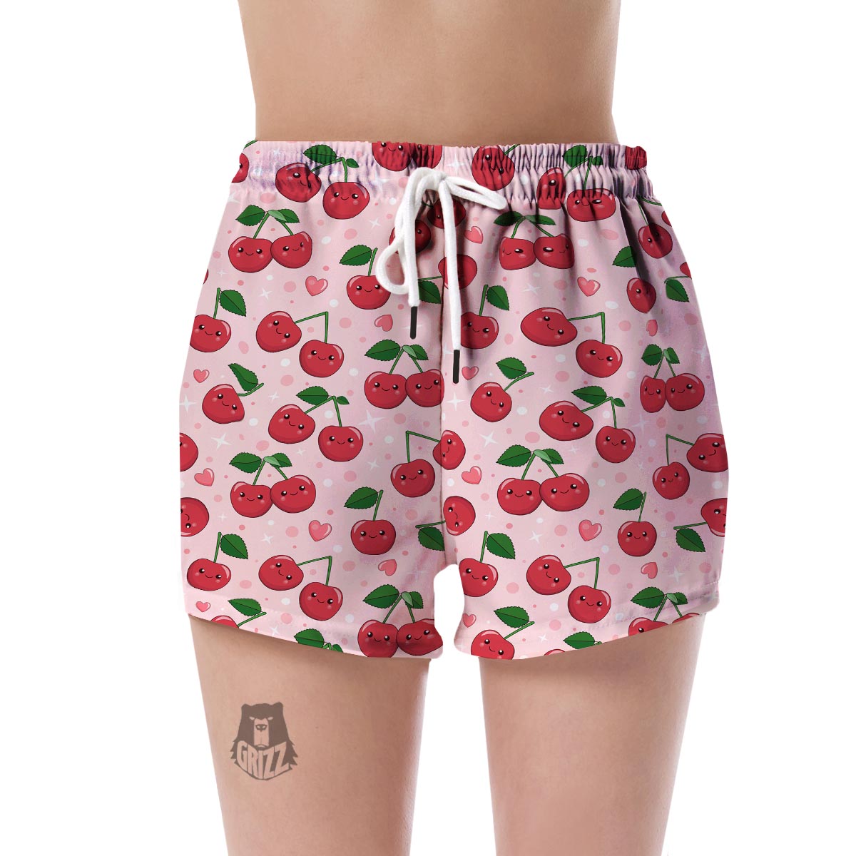 Cherry Print Pattern Women's Shorts-grizzshop