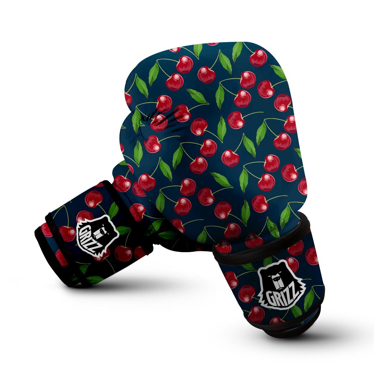 Cherry Red Print Pattern Boxing Gloves-grizzshop