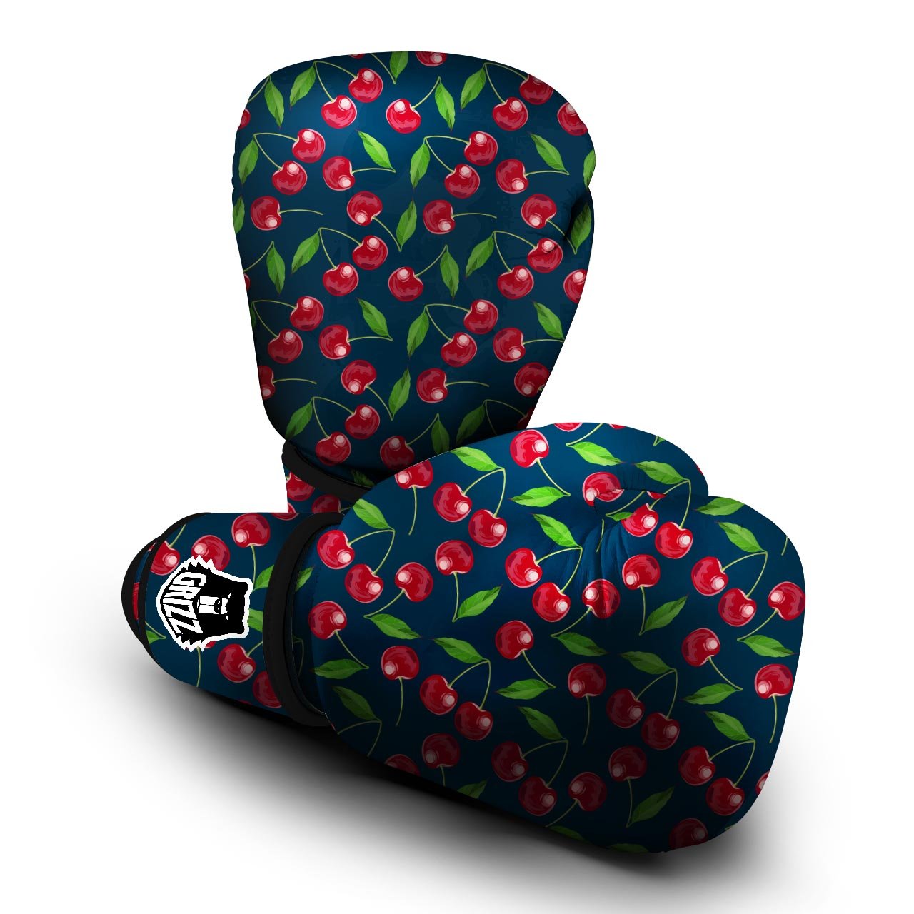 Cherry Red Print Pattern Boxing Gloves-grizzshop